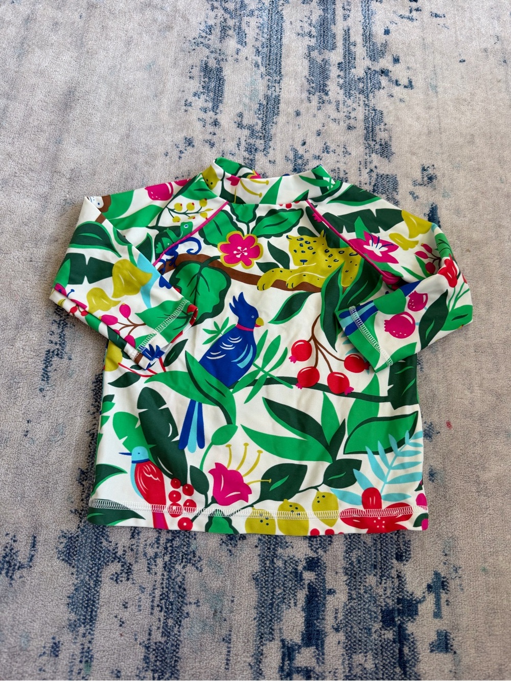Mini Boden Girl’s Rash Guard Top Animal Print 2-3 Years